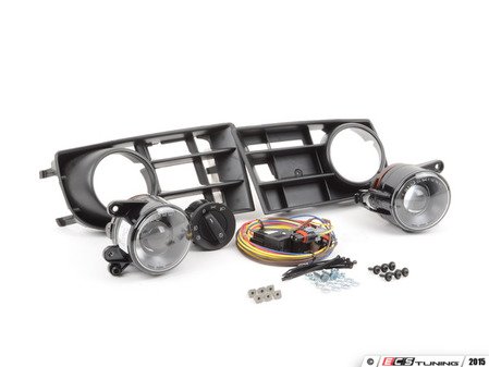 ES#2063753 - 1K0998027 - Projector Fog Light Conversion Kit - With 3 Bar Grille - Complete kit to install European projector fog lights - includes bulbs - Assembled By ECS - Volkswagen