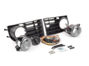 ES#2063752 - 1K0998026 - Projector Fog Light Conversion Kit - With 5 Bar Grille - Complete kit to install European projector fog lights - includes bulbs - Assembled By ECS - Volkswagen