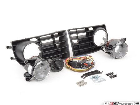 ES#2063752 - 1K0998026 - Projector Fog Light Conversion Kit - With 5 Bar Grille - Complete kit to install European projector fog lights - includes bulbs - Assembled By ECS - Volkswagen