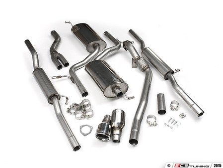 ES#2827275 - SSXAU089 - Cat-Back Exhaust System - Resonated - 2.5" stainless steel with dual 100mm polished tips - Milltek Sport - Audi