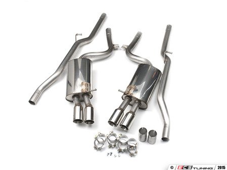 ES#2827261 - SSXAU048 - Cat-Back Exhaust System - Non-Resonated - 2.25" stainless steel with quad 76.2mm polished tips - Milltek Sport - Audi