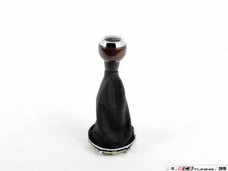 ES#47113 - 25112753786 -  Wooden Shift Knob W/ Boot - Chrome - Wooden knob with chrome trim on boot - Genuine MINI - MINI
