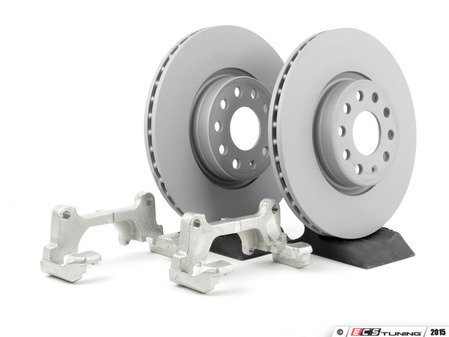 ES#8707 - 1K0698001 - Front Big Brake Kit - Plain Rotors (312x25) - Upgrade from 288mm to 312mm rotors. Reuses factory calipers, pads, and hardware! - Assembled By ECS - Volkswagen