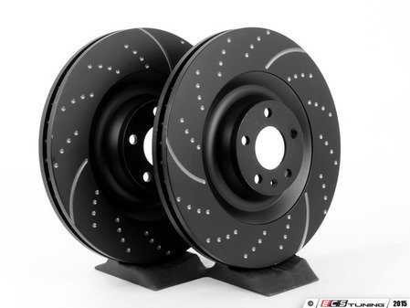 ES#2153590 - GD1607 - Front Dimpled & Slotted Brake Rotors - Pair (385x36mm) - Upgrade your stopping power - EBC - Audi