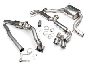 ES#2960674 - TBMK6GTI10KT - MK6 GTI 2.0T 3" Race Turbo Back Exhaust System - Resonated - Get that Exhaust tone you've been looking for! Features 3" turboback construction with dual Polished 4""GT100" style tips - Milltek Sport - Volkswagen