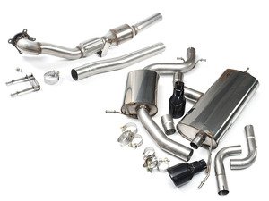 ES#2862518 - tbmk6gti9KT - MK6 GTI 2.0T 2.75" Turbo Back Exhaust System - Resonated - Get that Exhaust tone you've been looking for! Features 2.75" turboback construction with black dual 4" "Jet" style tips - Milltek Sport - Volkswagen