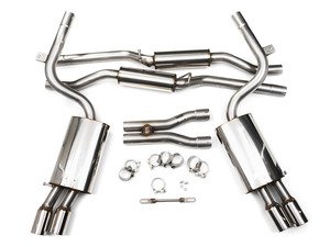 ES#2827260 - SSXAU046 - Cat-Back Exhaust System - Resonated - 2.25" stainless steel with quad 76.2mm polished tips - Milltek Sport - Audi