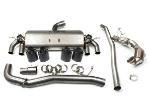 ES#2862451 - tbmk7r2KT - 3" Valved Turbo Back Exhaust System - Non-Resonated - Get that Exhaust tone you've been looking for! Features 3" construction with quad Black Velvet oval tips and a high flow cat. - Milltek Sport - Volkswagen