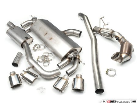 ES#2862452 - tbmk7r3KT - 3" Valved Turbo Back Exhaust System - Resonated - Get that Exhaust tone you've been looking for! Features 3" construction with quad Polished oval tips and a high flow cat. - Milltek Sport - Volkswagen