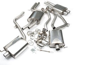 ES#2827387 - SSXAU261 - Cat-Back Exhaust System - Resonated - 2.37" stainless steel with quad 80mm polished tips - Milltek Sport - Audi