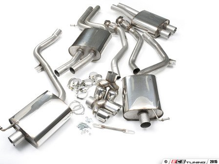 ES#2827387 - SSXAU261 - Cat-Back Exhaust System - Resonated - 2.37" stainless steel with quad 80mm polished tips - Milltek Sport - Audi