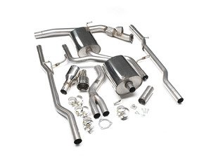 ES#2827433 - SSXAU309 - Cat-Back Exhaust System - Non-Resonated - 2.5" stainless steel with dual Jet 100mm polished tips - Milltek Sport - Audi