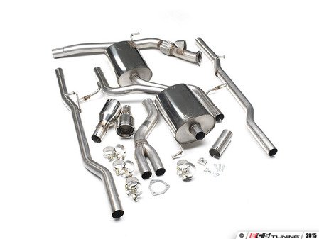 ES#2827433 - SSXAU309 - Cat-Back Exhaust System - Non-Resonated - 2.5" stainless steel with dual Jet 100mm polished tips - Milltek Sport - Audi
