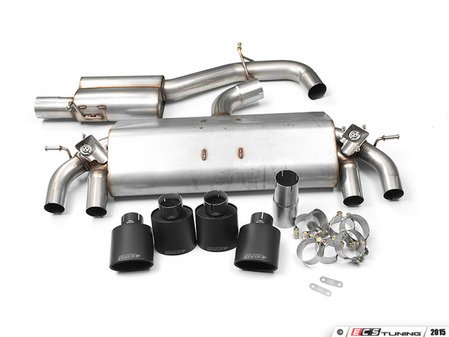 ES#2828261 - SSXVW258 - Valved Cat-Back Exhaust System - Resonated - Get that Exhaust tone you've been looking for! Features 3" construction with quad cerakote black oval tips. - Milltek Sport - Volkswagen