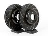ES#521633 - GD1390 - Front Cross Drilled & Slotted Brake Rotors - Pair - Upgrade to a dimpled and slotted rotor for improved braking - EBC - BMW