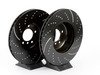 ES#521633 - GD1390 - Front Cross Drilled & Slotted Brake Rotors - Pair - Upgrade to a dimpled and slotted rotor for improved braking - EBC - BMW