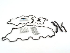ES#4709084 - 1130160321KT2 - Mercedes-Benz M113 4.3L 5.0L V8 Complete Valve Cover Oil Leak Repair Kit - Featuring Elring Valve Cover Gaskets & Genuine Sealant for the breather covers, Breather hoses & hardware! - Assembled By ECS - Mercedes Benz