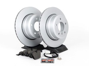 ES#2837075 - 34216763345kt1 - Rear Brake Service Kit - Featuring ECS V5 coated rotors and ECS DD23 "Daily Driver" ceramic pads. - Assembled By ECS - BMW