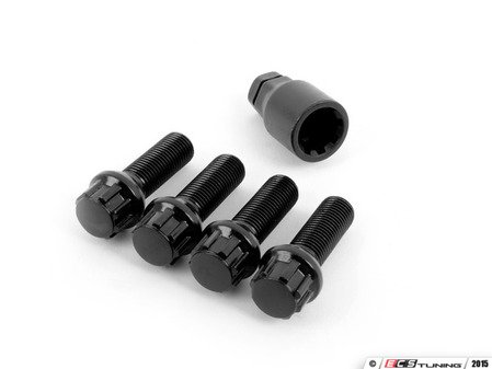 ES#2795758 - 003901ECS35BB -  Ball Seat Locking Wheel Bolt Kit - Black zinc coated wheel lock bolts made specifically for OE wheels. M14x1.5x35mm - ECS - Audi Volkswagen