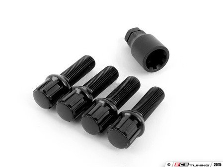 ES#4745663 - 003901ECS40BB -  Ball Seat Locking Wheel Bolt Kit - Black zinc coated wheel lock bolts made specifically for OE wheels. M14x1.5x40mm - ECS - Audi Volkswagen