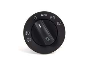 ES#257796 - 7L6941431AJ3X1 - Automatic European Headlight Switch - Black - Controls headlights, parking lights, front fog lights, and rear fog lights - Genuine European Volkswagen Audi - Volkswagen