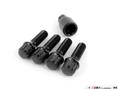ES#3524985 - 003901ECS50CB - Conical Seat Locking Wheel Bolt Kit - Black zinc coated wheel lock bolts made specifically for Aftermarket wheels. M14x1.5x50 - ECS - Audi BMW Volkswagen