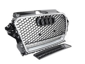 ES#2844548 - 011530ECS03 - RS3 Mesh Style Grille - Gloss Black Mesh With Silver Frames  - Add a sleek new look to your front end with this mesh grille - ECS - 