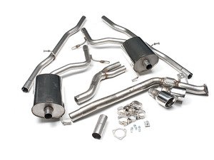 ES#2827430 - SSXAU306 - Cat-Back Exhaust System - Non-Resonated - 2.5" stainless steel with dual 100mm polished tips - Milltek Sport - Audi