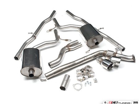 ES#2827430 - SSXAU306 - Cat-Back Exhaust System - Non-Resonated - 2.5" stainless steel with dual 100mm polished tips - Milltek Sport - Audi