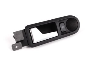 ES#338114 - 3B0839113BJ4J4 - Left Rear Interior Door Handle - Black/Aluminum - Replace your broken door handle - Genuine Volkswagen Audi - Volkswagen