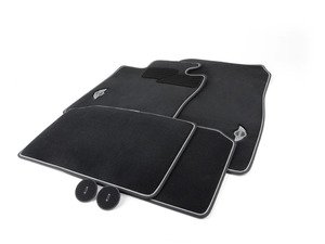 ES#2136695 - 51472211082 - MINI Emblem Logo - Black - Floor Mat Carpet Set (Front & Rear) - Priced As Set   - (NO LONGER AVAILABLE) - Replace or upgrade to factory MINI mats : driver side holders only - Genuine MINI - 