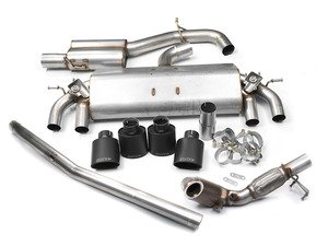 ES#2862453 - tbmk7r4KT - 3" Valved Turbo Back Exhaust System - Resonated - Get that Exhaust tone you've been looking for! Features 3" construction with quad Black Velvet oval tips and a high flow cat. - Milltek Sport - Volkswagen