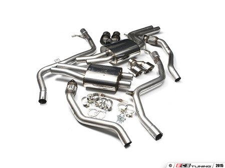 ES#2827493 - SSXAU376 - Cat-Back Exhaust System - Non-Resonated Race Version - 2.37" stainless steel with quad 100mm polished tips - Milltek Sport - Audi