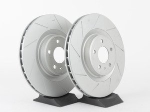 ES#2730473 - 8R0615108EKT -  Front Big Brake Kit - Stage 2 - Slotted Rotors (345x30) - (NO LONGER AVAILABLE) - Upgrade your brake system to the 4-piston Brembo Q5 calipers. Features ECS GEOMET brake rotors. - ECS - 