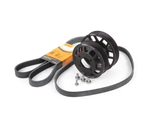 Aluminum water pump & power steering Pulley Kit - With Belts 