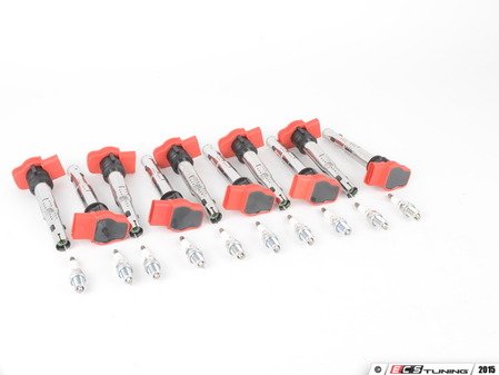 ES#2739155 - 06E905115EKTt1KT - Ignition Service Kit - Includes ten OE red coil packs and ten NGK spark plugs - Assembled By ECS - Audi