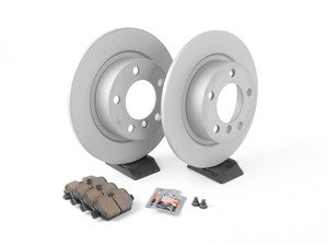 ES#2804128 - 34119804829KT21 - Rear Brake Service Kit - Featuring Zimmerman rotors and Akebono pads - Assembled By ECS - MINI