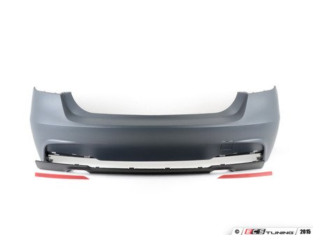 ES#2842194 - 012196ecs04a - F30 M Sport Style Rear Bumper - Dual Exit - Add the more aggressive rear bumper from the M Sport package - ECS - BMW