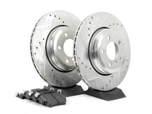 ES#2864156 - HK4875.550Z - Rear Sector 27 Performance Rotor & Pad Kit - Featuring Hawk Sector 27 cross drilled and slotted rotors with Performance Ceramic brake pads - Hawk - 