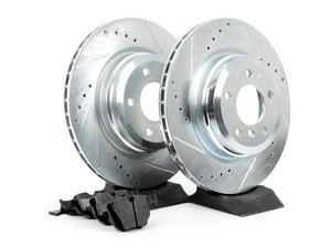ES#2863982 - HK4504.624Z - Rear Sector 27 Performance Rotor & Pad Kit - Featuring Hawk Sector 27 cross drilled and slotted rotors with Performance Ceramic brake pads - Hawk - 