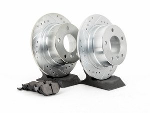 ES#2864060 - HK4742.227Z - Rear Sector 27 Performance Rotor & Pad Kit - Featuring Hawk Sector 27 cross drilled and slotted rotors with Performance Ceramic brake pads - Hawk - 