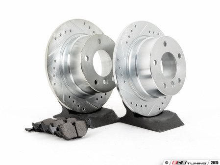 ES#2864060 - HK4742.227Z - Rear Sector 27 Performance Rotor & Pad Kit - Featuring Hawk Sector 27 cross drilled and slotted rotors with Performance Ceramic brake pads - Hawk - 