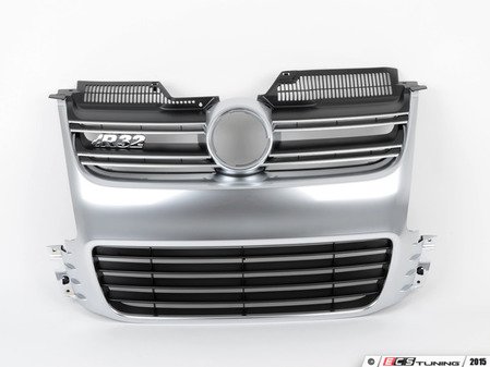 ES#248348 - 1K0853651R3Q7 - R32 Grille Assembly - Aluminum Look - Without license plate mounting holes - Genuine Volkswagen Audi - Volkswagen