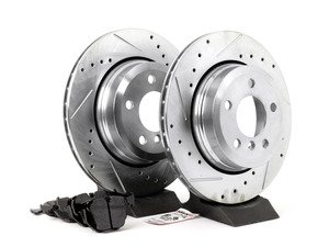 ES#2864121 - HK4814.518B - Rear Sector 27 Performance Rotor & Pad Kit - Featuring Hawk Sector 27 cross drilled and slotted rotors with HPS 5.0 brake pads - Hawk - 