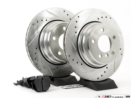 ES#2864106 - HK4795.518B - Rear Sector 27 Performance Rotor & Pad Kit - Featuring Hawk Sector 27 cross drilled and slotted rotors with HPS 5.0 brake pads - Hawk - 