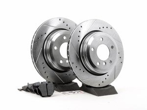 ES#2864158 - HK4882.518B - Rear Sector 27 Performance Rotor & Pad Kit - Featuring Hawk Sector 27 cross drilled and slotted rotors with HPS 5.0 brake pads - Hawk - 