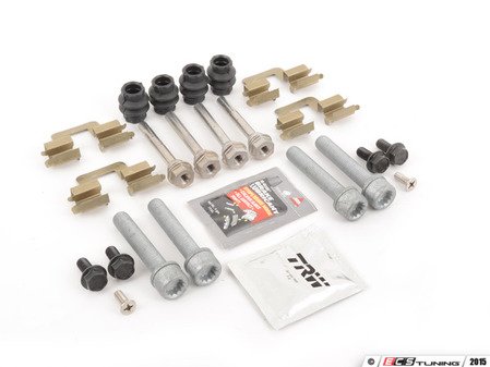 ES#2772155 - 1K0698451LKT1 -  Rear Pad and Rotor installation kit - With Guide Pins - Everything you need for a rear pad and rotor service - Assembled By ECS - Audi Volkswagen