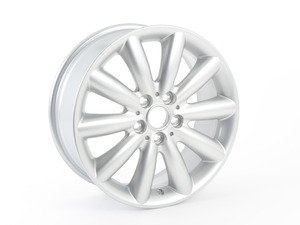 ES#2745234 - 36116855108 - 499 MINI 10 Spoke Cosmos Wheel 17" (5x112) Silver - Priced Each - 7J X 17 ET:54 - Genuine MINI - MINI
