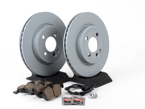 ES#2598231 - 34116774984KT13 - Front Brake Service Kit - Featuring Zimmerman rotors and ECS DD23 Daily Driver ceramic pads - Assembled By ECS - MINI