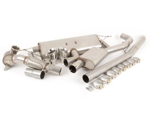 ES#2918052 - SSXAU3811KT4 - Turboback Exhaust System - Resonated - 3" Large bore downpipe with Hi-Flow Sports cat and 3" stainless steel cat-back with dual 100mm polished tips - Milltek Sport - Audi